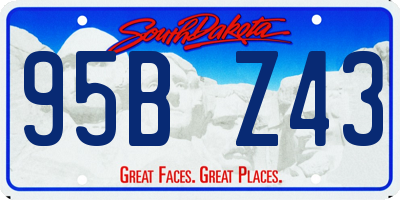 SD license plate 95BZ43
