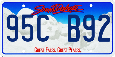 SD license plate 95CB92