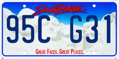 SD license plate 95CG31