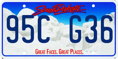 SD license plate 95CG36