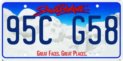 SD license plate 95CG58