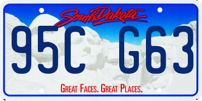 SD license plate 95CG63