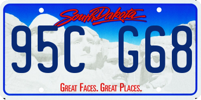SD license plate 95CG68