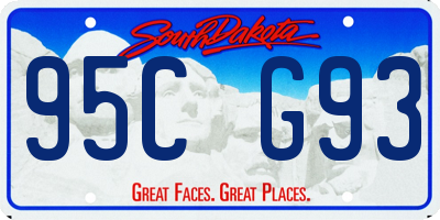 SD license plate 95CG93