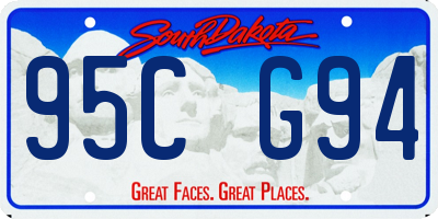 SD license plate 95CG94