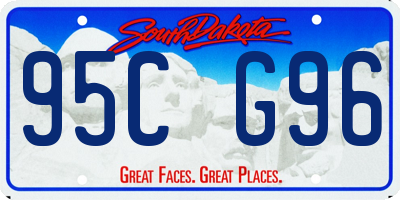 SD license plate 95CG96