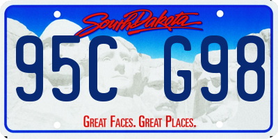 SD license plate 95CG98