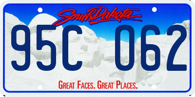 SD license plate 95CO62