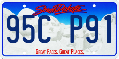 SD license plate 95CP91