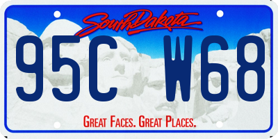 SD license plate 95CW68