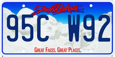 SD license plate 95CW92