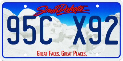 SD license plate 95CX92