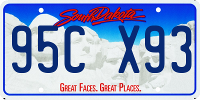 SD license plate 95CX93