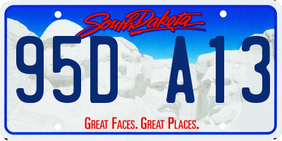 SD license plate 95DA13