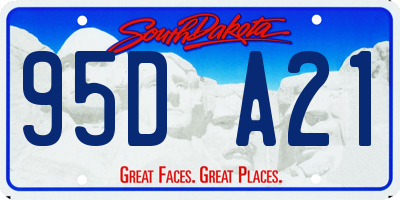 SD license plate 95DA21