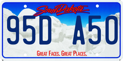 SD license plate 95DA50
