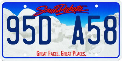 SD license plate 95DA58