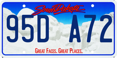 SD license plate 95DA72