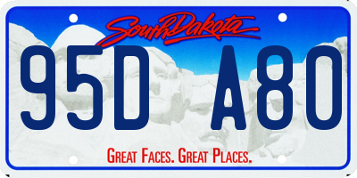 SD license plate 95DA80