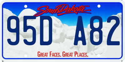 SD license plate 95DA82