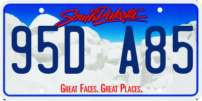 SD license plate 95DA85
