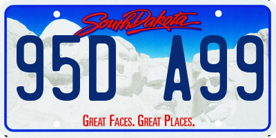 SD license plate 95DA99