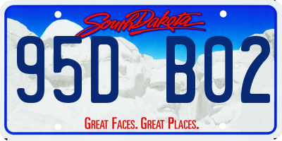 SD license plate 95DB02