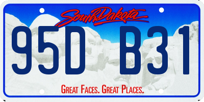 SD license plate 95DB31
