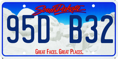 SD license plate 95DB32