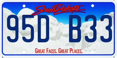 SD license plate 95DB33
