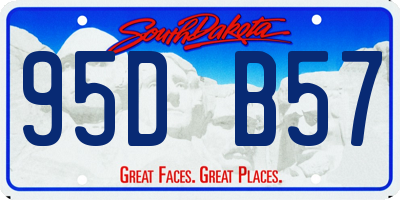SD license plate 95DB57