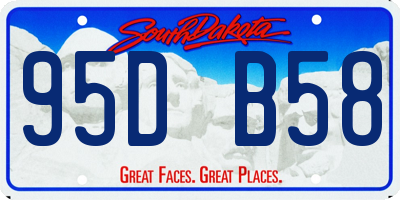 SD license plate 95DB58