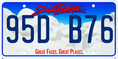 SD license plate 95DB76