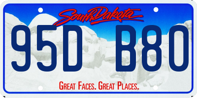 SD license plate 95DB80