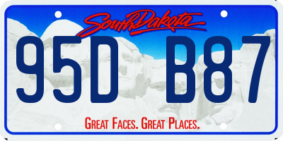 SD license plate 95DB87