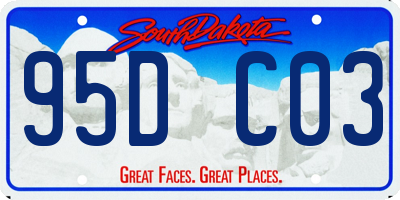 SD license plate 95DC03