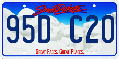 SD license plate 95DC20