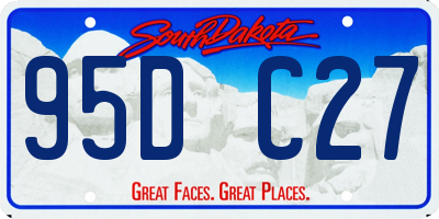 SD license plate 95DC27