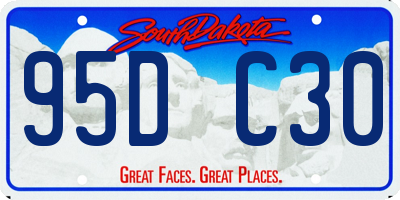 SD license plate 95DC30