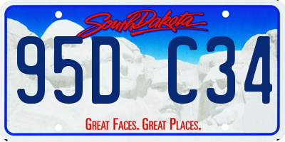 SD license plate 95DC34