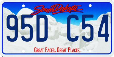 SD license plate 95DC54