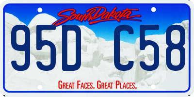 SD license plate 95DC58