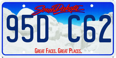 SD license plate 95DC62