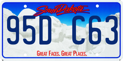 SD license plate 95DC63
