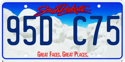 SD license plate 95DC75