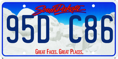 SD license plate 95DC86