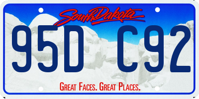 SD license plate 95DC92