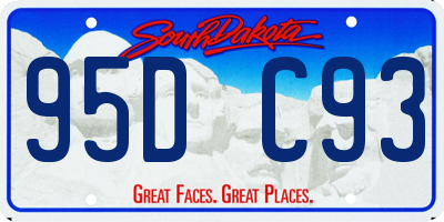SD license plate 95DC93