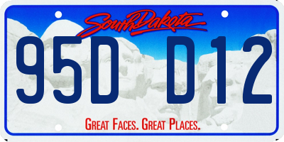 SD license plate 95DD12