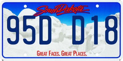 SD license plate 95DD18